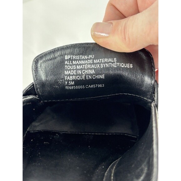 BP Tristan Flat Loafer Black 7.5 M Mule Slip On Chunky 90's Clogs Chain Lug Sole - Picture 9 of 11